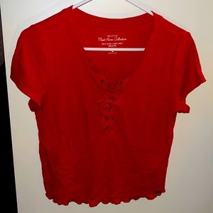 Red Hollister Small Crop Top